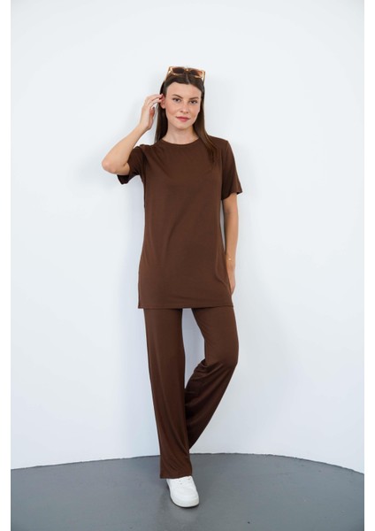 Tunik & Pantolon Takım-Kahverengi