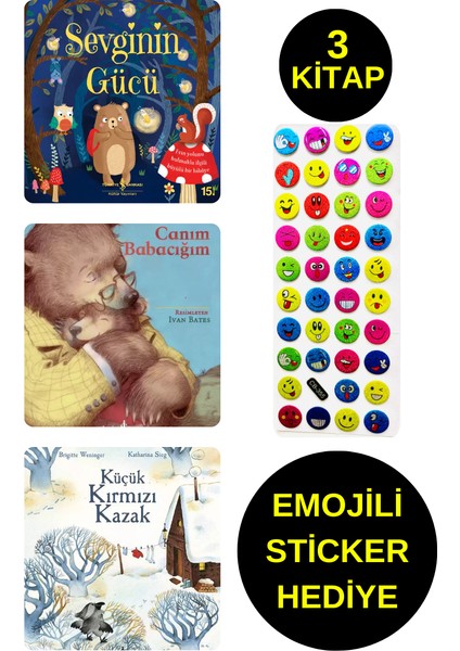 Emojili Sticker Hediye - Okul Öncesi Resimli Kitaplar - Sevginin Gücü - Canım Babacığım - Kazak