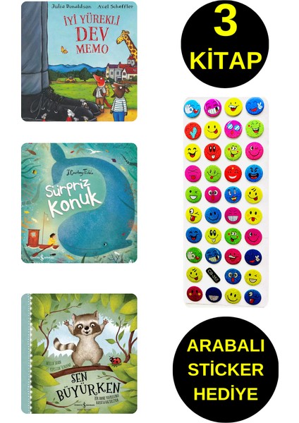 Emojili Sticker Hediye - Okul Öncesi Resimli Kitaplar - Dev Memo - Sürpriz Konuk - Sen Büyürken
