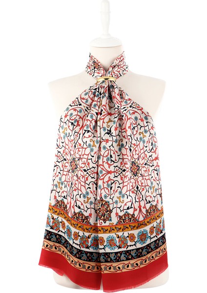 Bordo Sarmaşık Desen Dar Ipek Fular fiyatları