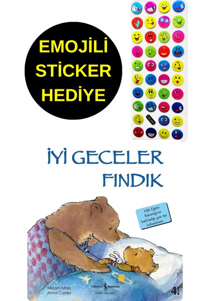 Emojili Sticker Hediye - Okul Öncesi Resimli Kitaplar - İyi Geceler Fındık