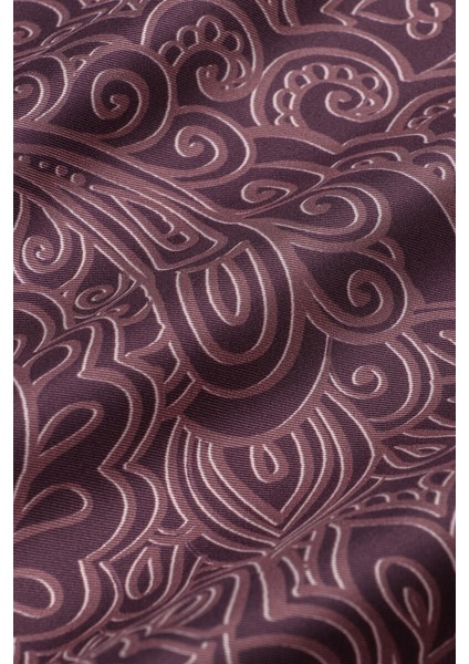 Mürdüm Sanat Desen Twill Ipek Eşarp fırsatları