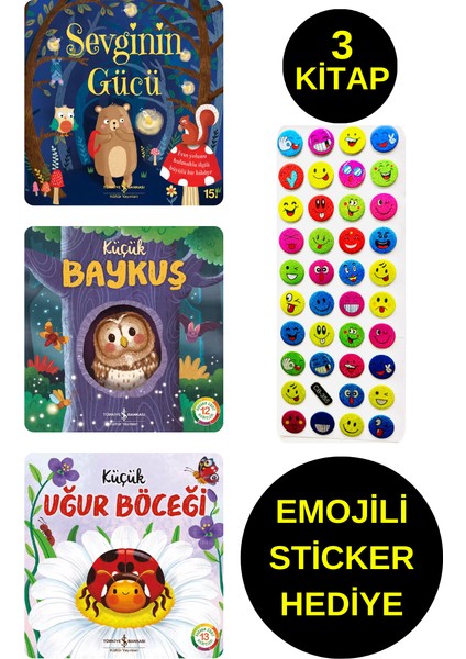 Emojili Sticker Hediye - Okul Öncesi Resimli Kitaplar - Sevginin Gücü - Küçük Baykuş - Uğur