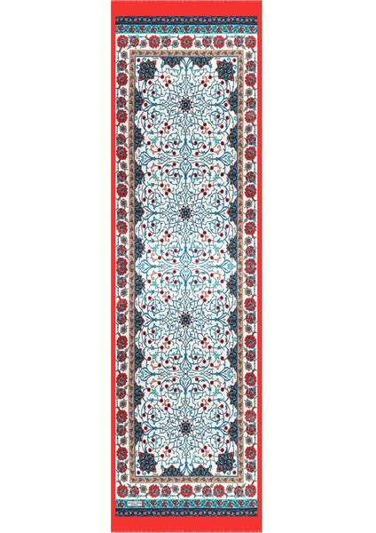 Kırmızı Sarmaşık Desen Dar Ipek Fular fırsatları