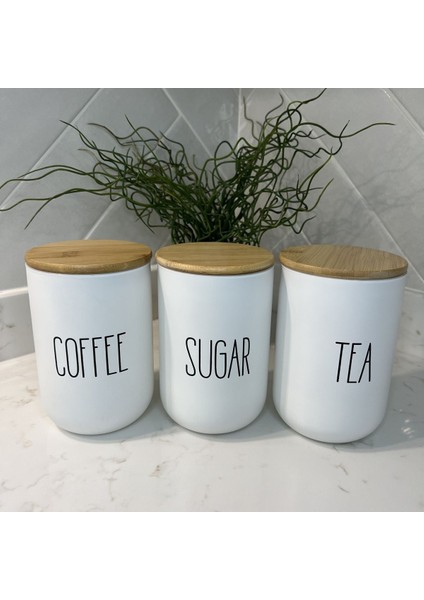 890 ml 3'lü Bambu Kapaklı Cam Baharat ve Şekerlik Seti modelleri