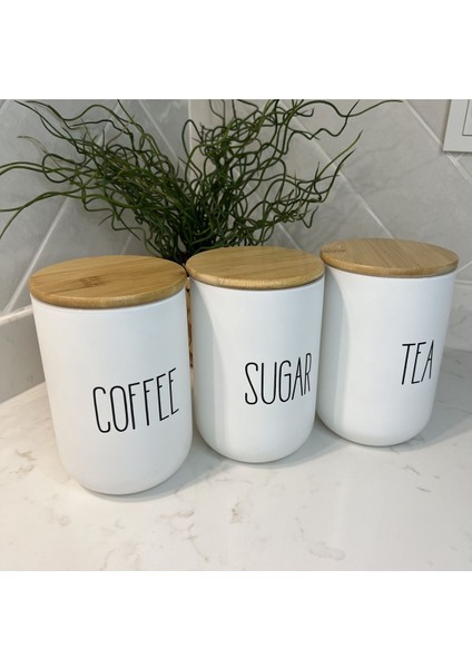 890 ml 3'lü Bambu Kapaklı Cam Baharat ve Şekerlik Seti fırsatları