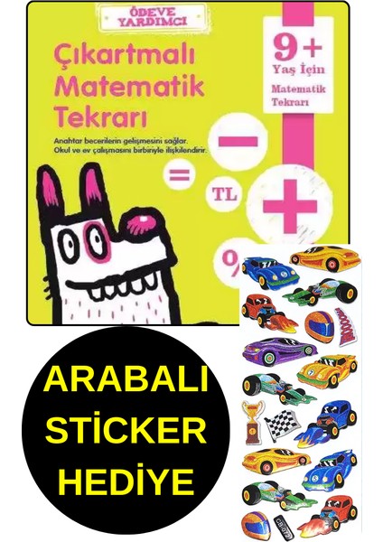 Arabalı Sticker Hediye - Ödevlere Yardımcı - 9 + Yaş - Çıkartmalı Matematik Tekrarı