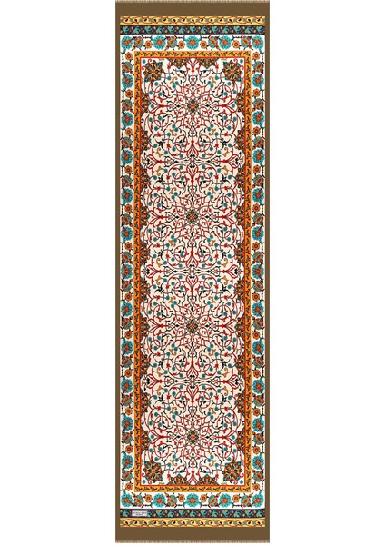 Haki Sarmaşık Desen Dar Ipek Fular fırsatları