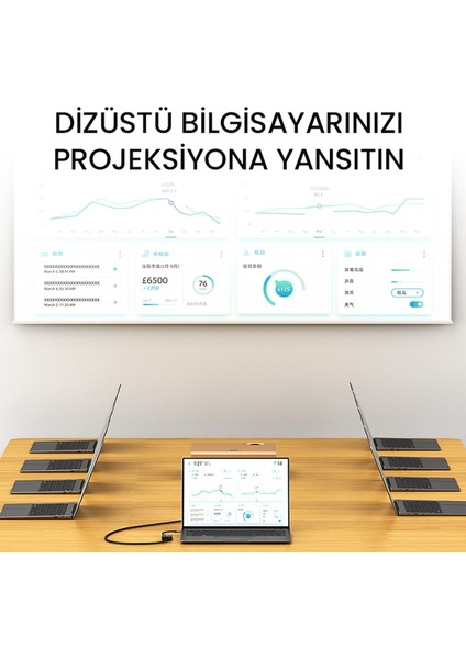 Type-C To VGA 1080P 60Hz Çevirici Dönüştürücü Kablo Adaptör