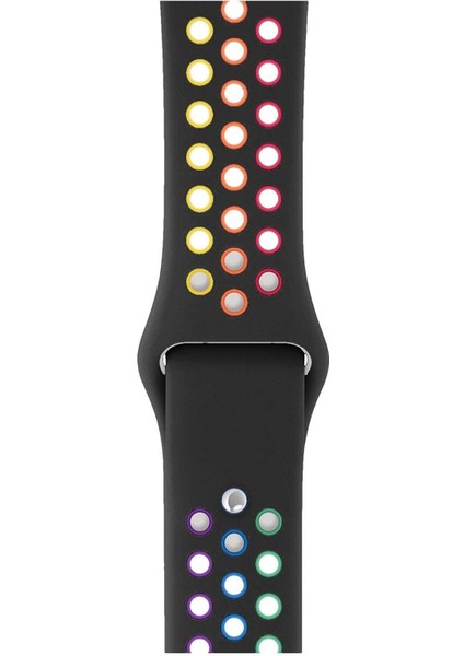 Apple Watch Series 5 42 MM Fileli Kordon Siyah-Renkli