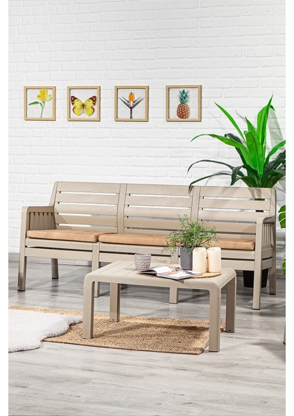 Lara 3+1+1+S Balkon Bahçe Oturma Grubu – Cappucino indirimleri