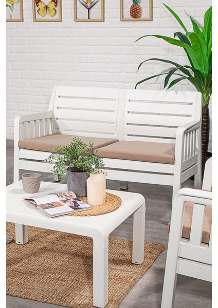 Lara 2+1+1+S Balkon Bahçe Oturma Grubu – Beyaz fiyatları
