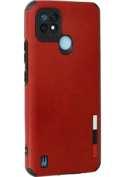 Realme C21 Kılıf Loop Deri Silikon - Kırmızı modelleri