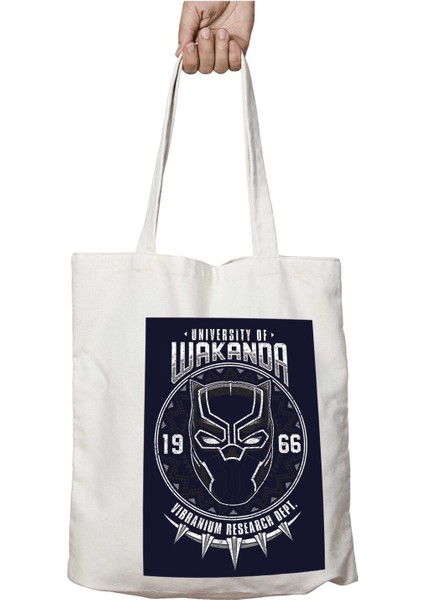 Wakanda Üniversitesi Kara Panter Iki Tarafı Kalıcı Baskılı Yıkanabilir Çanta