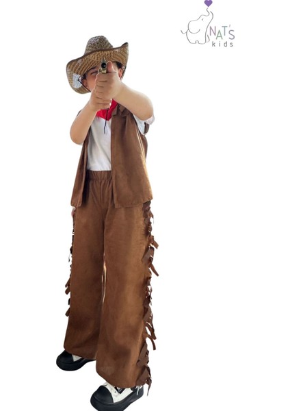 Renkli Erkek Çocuk Tarz Tişört ve Kovboy Kostüm Seti modelleri