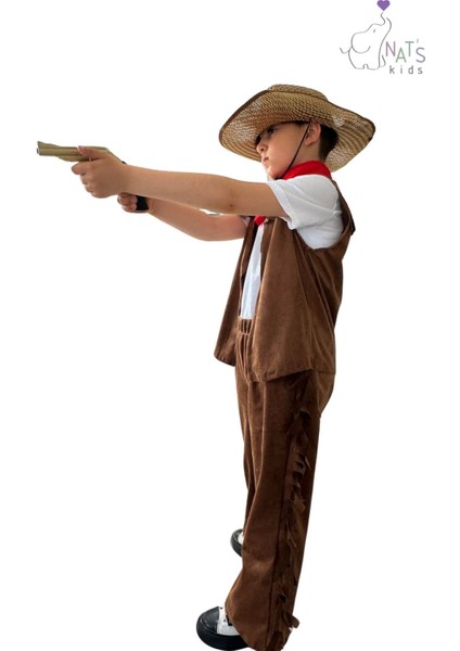 Renkli Erkek Çocuk Tarz Tişört ve Kovboy Kostüm Seti fırsatları