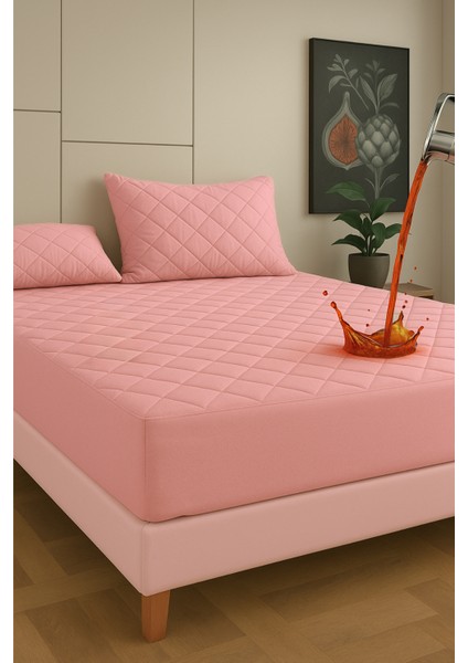 Pamukkale Alez Pembe Pamuk Kapitone Sıvı Geçirmez Alez Fitted Çarşaf modelleri