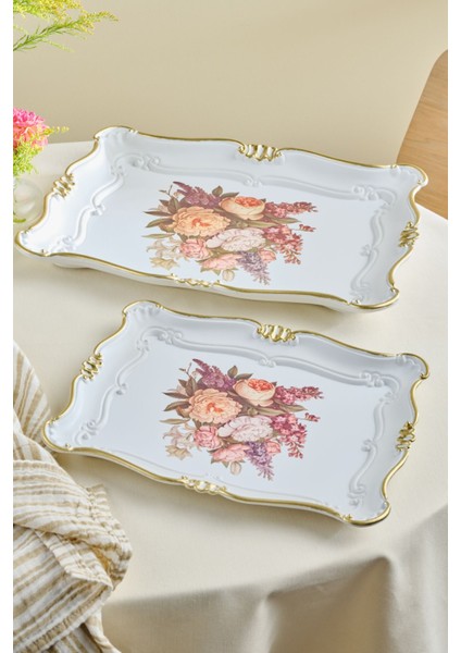 Gri Melamin Dikdörtgen Tepsi, 33/42 Cm, Şık ve Dayanıklı Tasarım