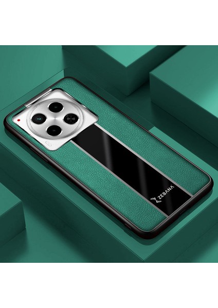 Tecno Camon 30 Pro Uyumlu Kılıf Zebana Premium Deri Kılıf Yeşil