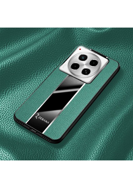 Tecno Camon 30 Pro Uyumlu Kılıf Zebana Premium Deri Kılıf Yeşil modelleri