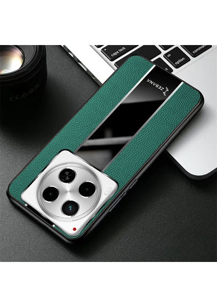 Tecno Camon 30 Pro Uyumlu Kılıf Zebana Premium Deri Kılıf Yeşil fırsatları