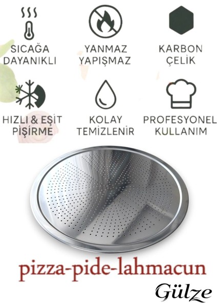 Paslanmaz Çelik Pizza ve Pide Tepsileri, 28-36 Cm, Pişirme ve Sunum Için Set