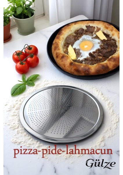 Paslanmaz Çelik Pizza ve Pide Tepsileri, 28-36 Cm, Pişirme ve Sunum Için Set