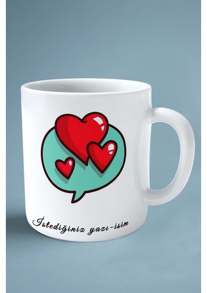 Sevgililer Günü Sevgili Kişiye Özel Baskılı Kupa Bardak Çift Taraflı Baskı Model 90 Baloncuk fiyatları