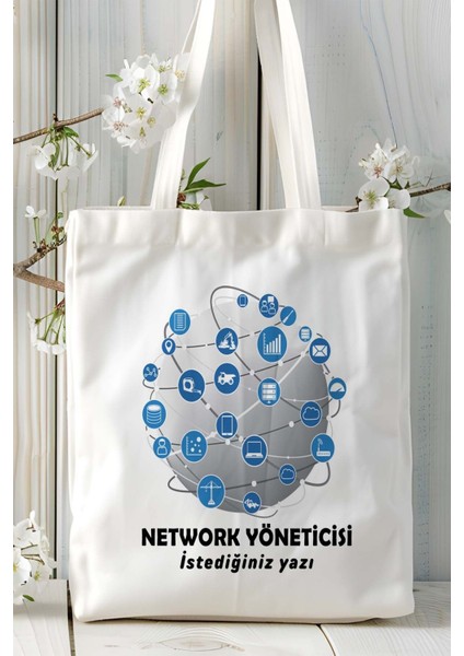 Network Yöneticisi Baskılı Bez Omuz Çantası Kişiye Özel Model 3
