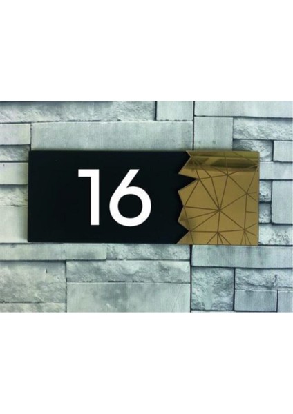 Şık Altın Aynalı Kapı Numarası, Modern ve Zarif Dekorasyon Için Ideal Seçim