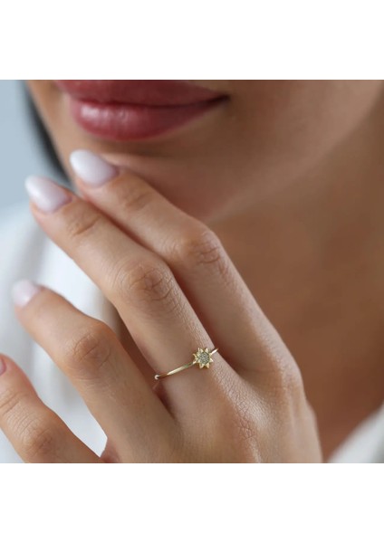 Nisera Güneş Minimal Altın Yüzük