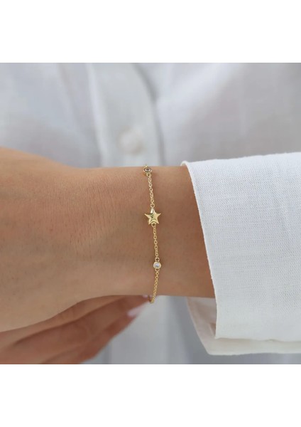 Nisera Skadi Yıldız Altın Bileklik