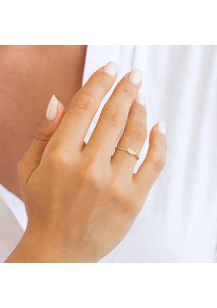 Kirpik Minimal Altın Yüzük