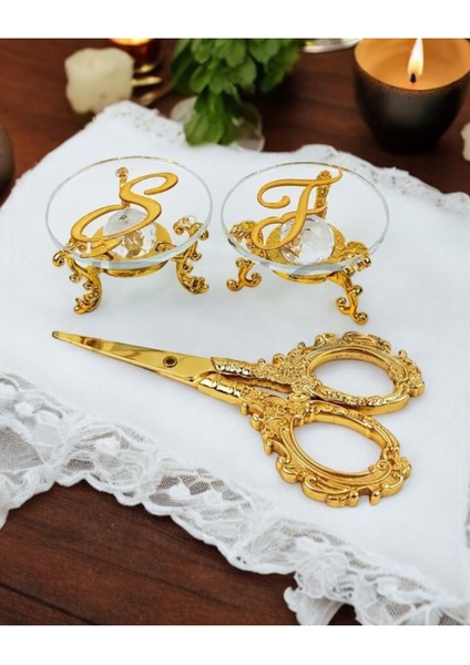 Sarı Cam Yükselti ve Söz Makası Seti - Zarif ve Şık E-Ticaret Ürün Başlığı