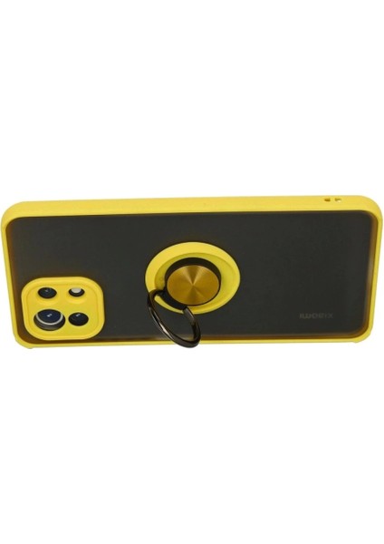 Xiaomi Mi 11 Lite Kılıf Montreal Yüzüklü Silikon Kapak - Sarı modelleri