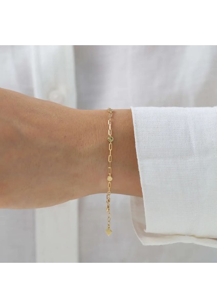 Nisera Lapis Minimal Altın Bileklik