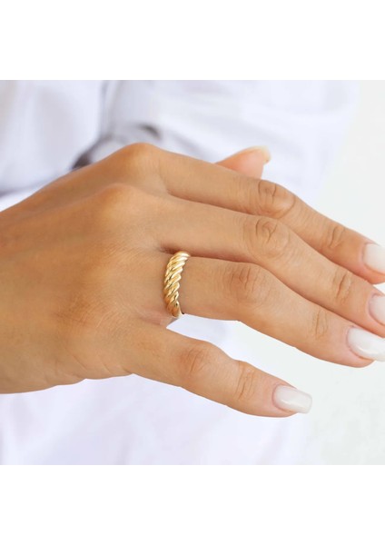 Minimal Kruvasan Altın Yüzük fiyatları