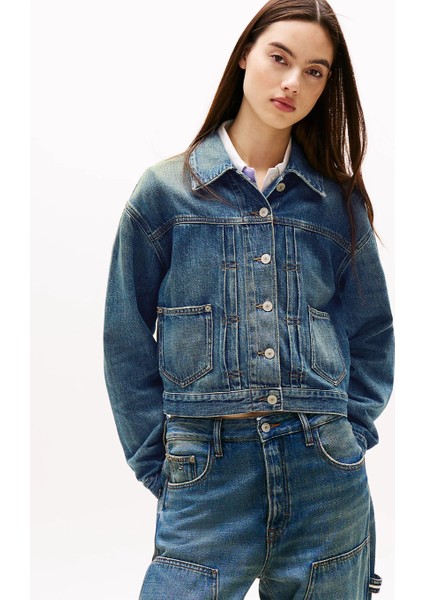 Th DW0DW21061 Pleated Trucker CI2037 Kadın Ceket