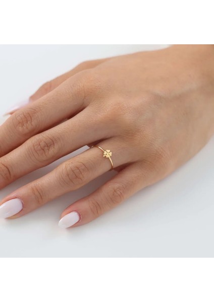 Nisera Minimal Yonca Altın Yüzük fiyatları