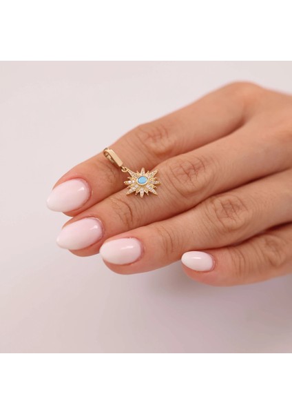 Nisera Mavi Minimal Altın Yıldız Charm