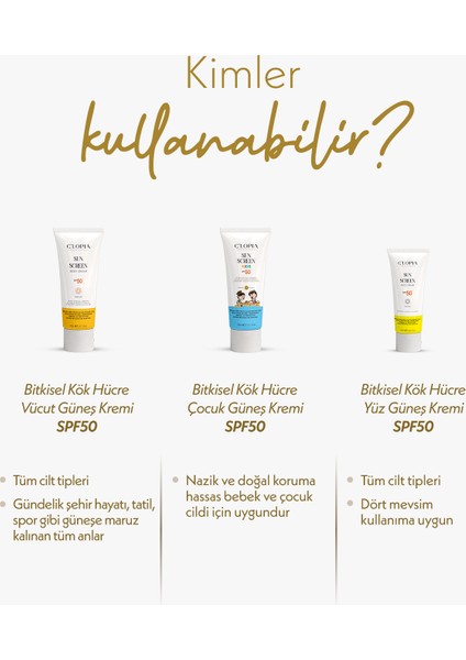 Tüm Aile Güneş Koruma Seti Spf 50+ Uva & Uvb Koruma Bitkisel Kök Hücre Mineral Filtre Zinc Oxide fırsatları