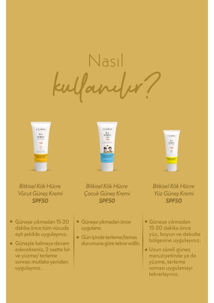 Tüm Aile Güneş Koruma Seti Spf 50+ Uva & Uvb Koruma Bitkisel Kök Hücre Mineral Filtre Zinc Oxide indirimleri