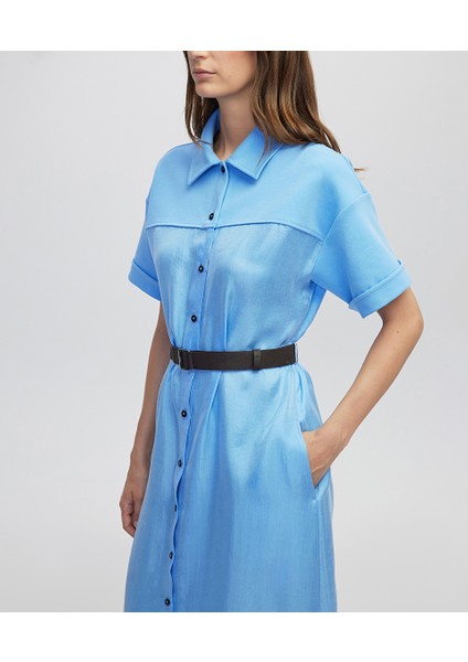 Kumaş Mix Kemerli Elbise IW6250002118089 fiyatları