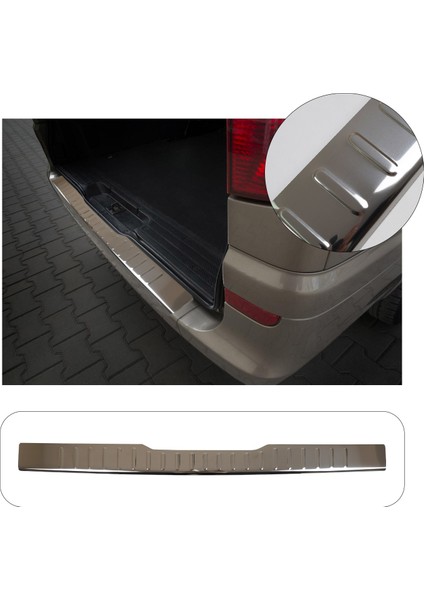 Mercedes Vito W639 Uyumlu 2014 ve Üzeri Krom Arka Tampon Üstü Koruma Paslanmaz Çelik
