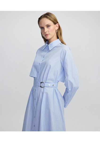 Kuşaklı Çizgi Desen Elbise IW6250002101089 modelleri