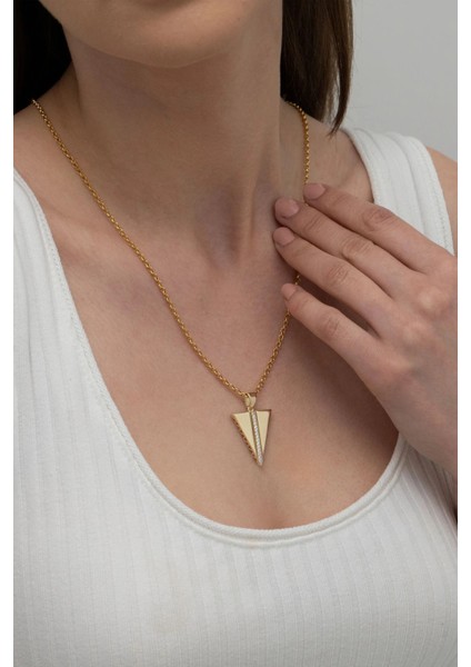 Üçgen Altın Kolye Ucu