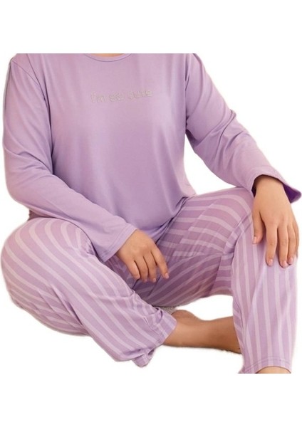 Vıvara Büyük Beden Kadın Pijama Takımı Uzun Kollu Nefes Alabilir Rahat Kalıp 3xl-5xl fiyatları