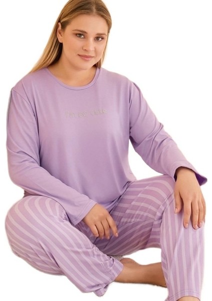 Vıvara Büyük Beden Kadın Pijama Takımı Uzun Kollu Nefes Alabilir Rahat Kalıp 3xl-5xl modelleri