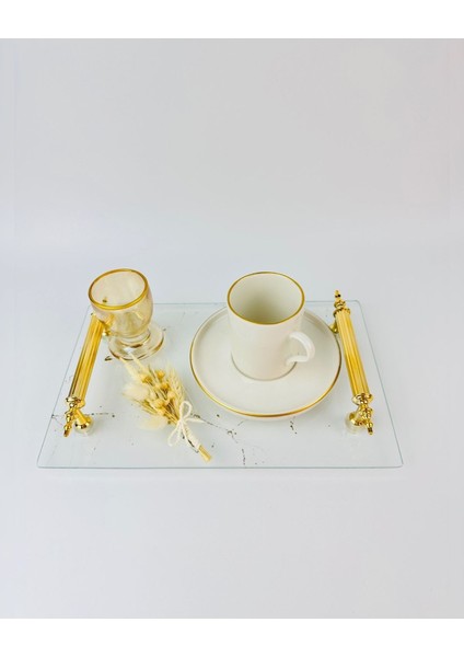 Şık Metal Kahve Fincan Tepsisi, Zarif ve Kullanışlı Tasarım