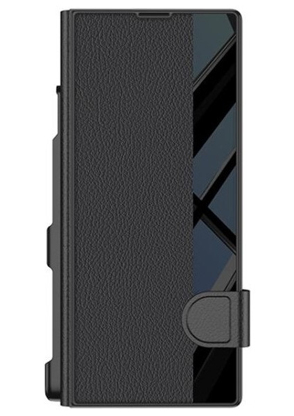 Samsung Galaxy Z Fold 7 Kılıf Fest Kalem Bölmeli Kapaklı Pc Sert Kapak